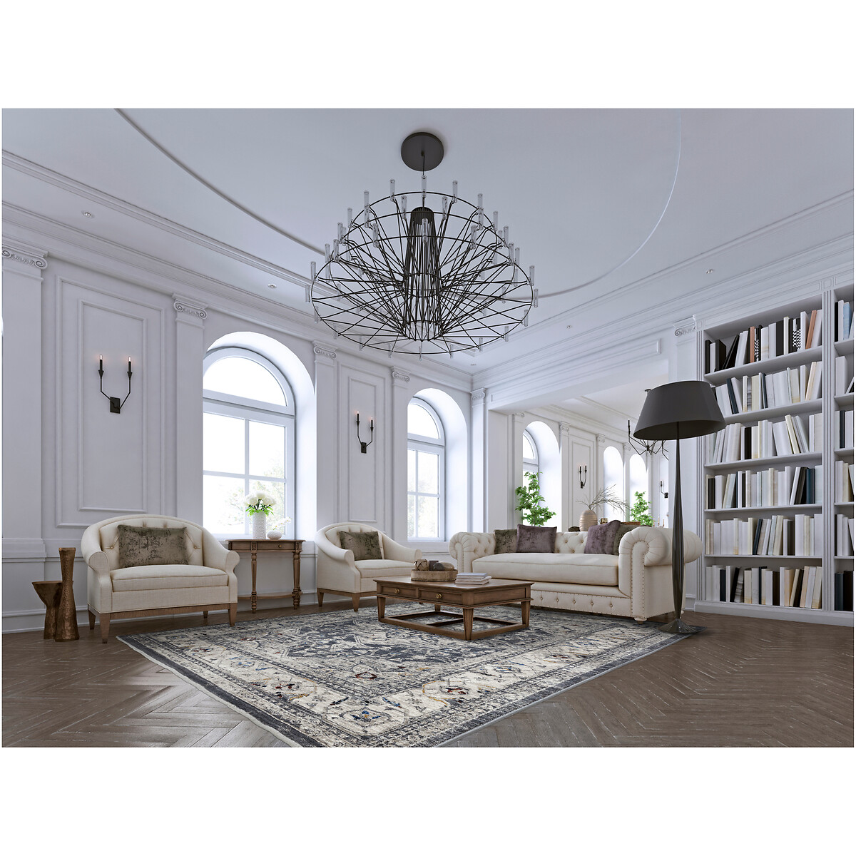 Sophisticated Vintage Medallion Rug charcoal, ÉDITÉ