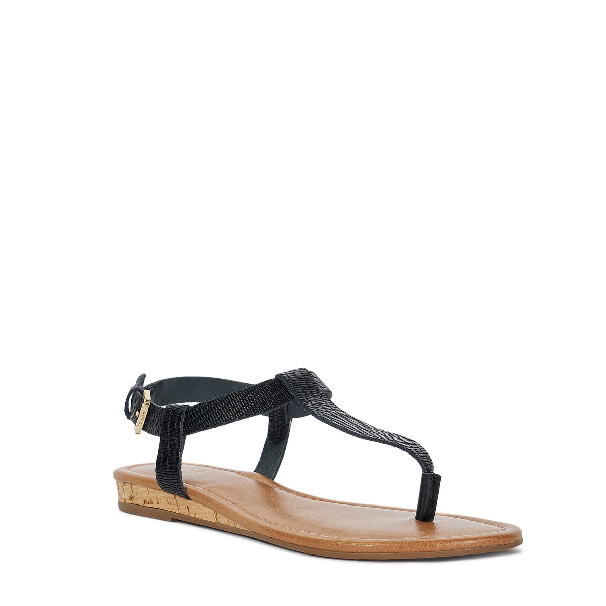 Sandales compensées en liège - LARI black-rept print leather, DUNE LONDON