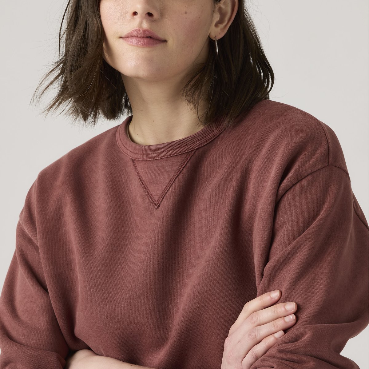 Sweat-shirt col rond Heritage rouge - h225 garment dye andorra, LEVI'S