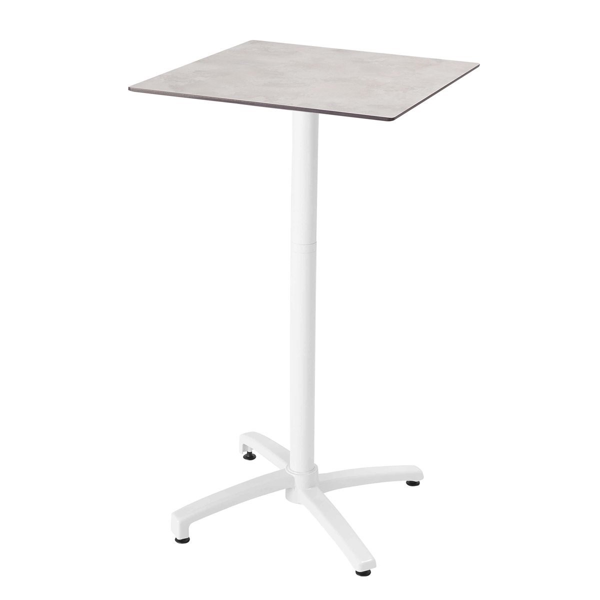 Ensemble table inclinable en hpl avec chaises hautes en métal, OPERA gris, OVIALA