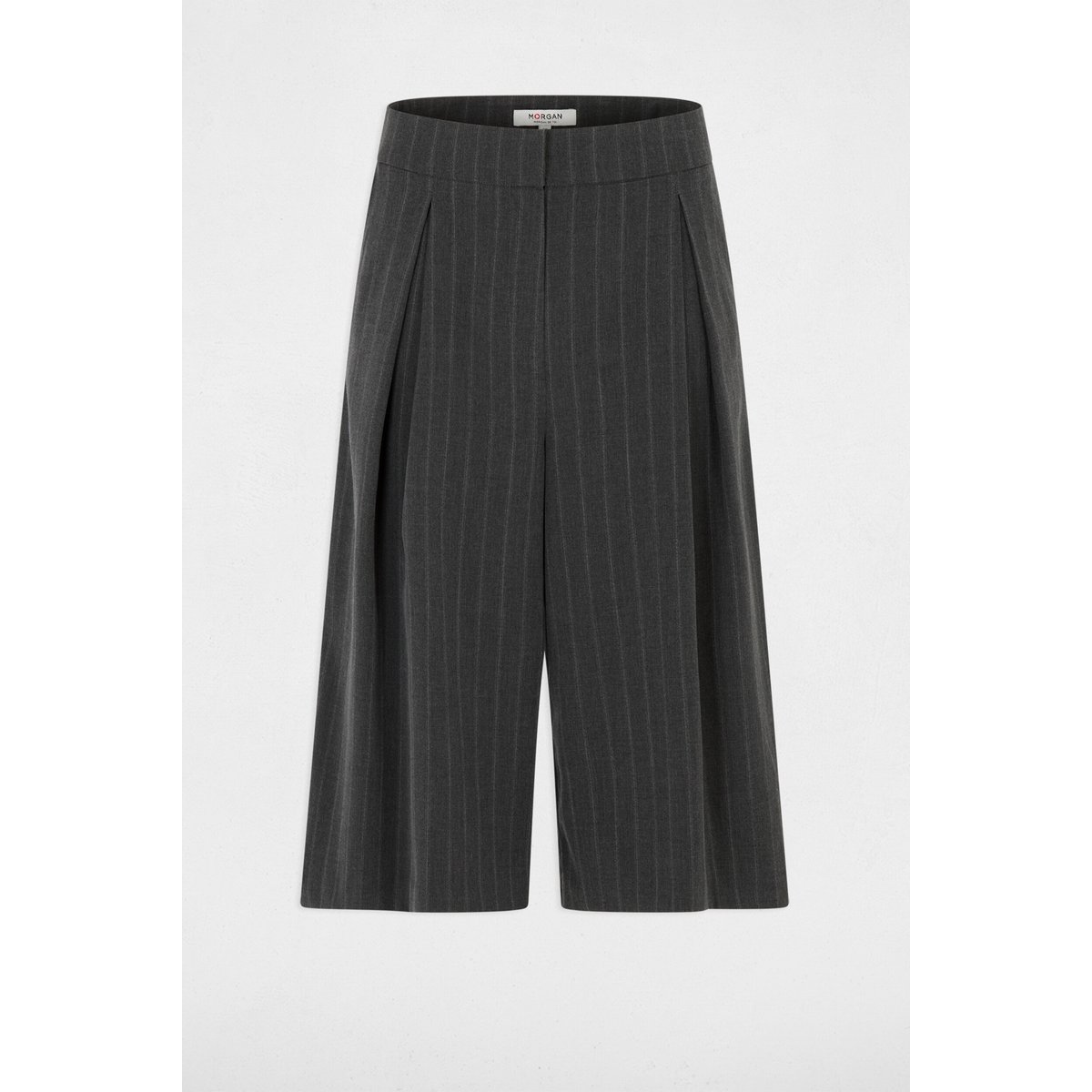 Bermuda taille haute rayé denim gris fonce, MORGAN