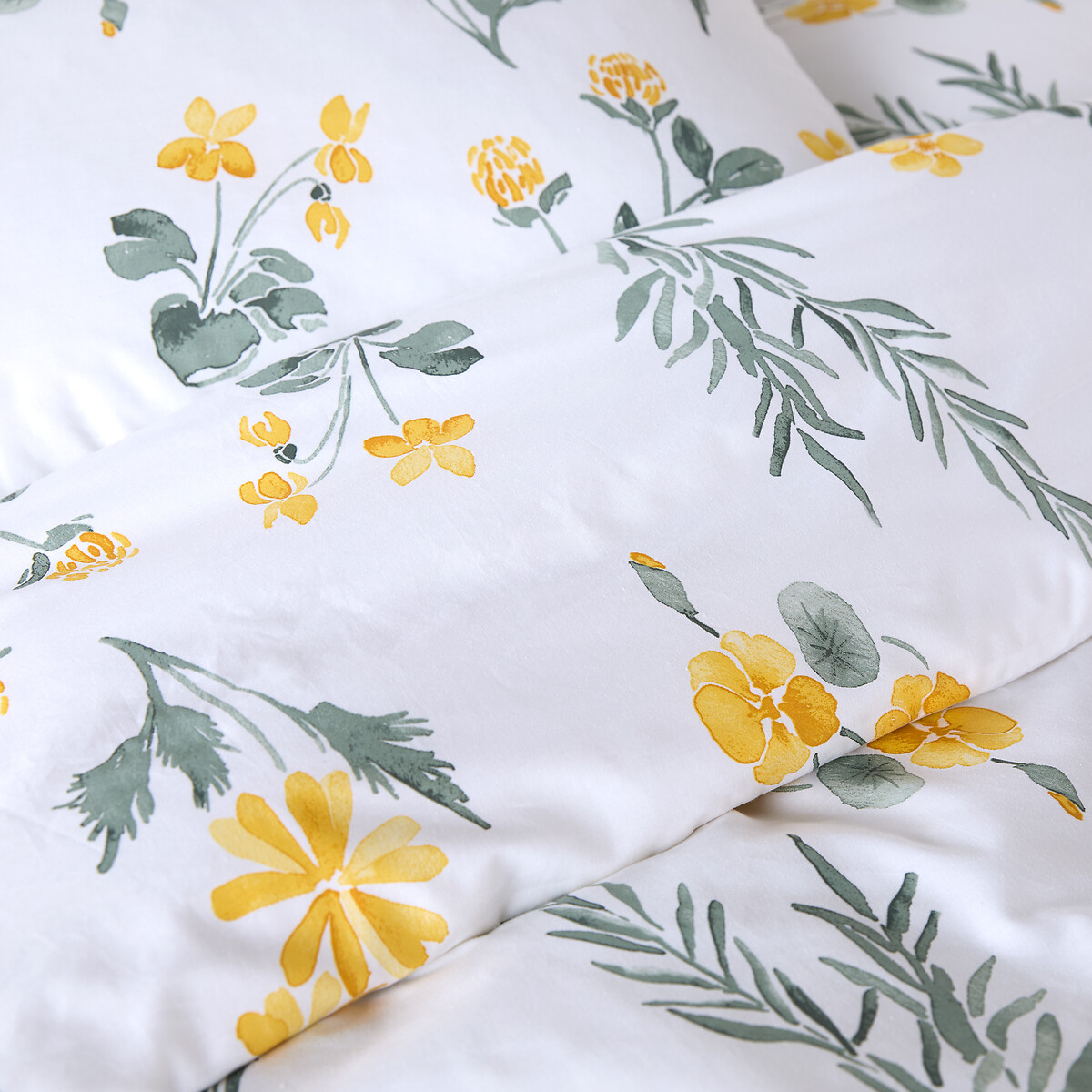 Parure in cotone, federa quadrata, Jeanille fantasia a fiori, SO'HOME