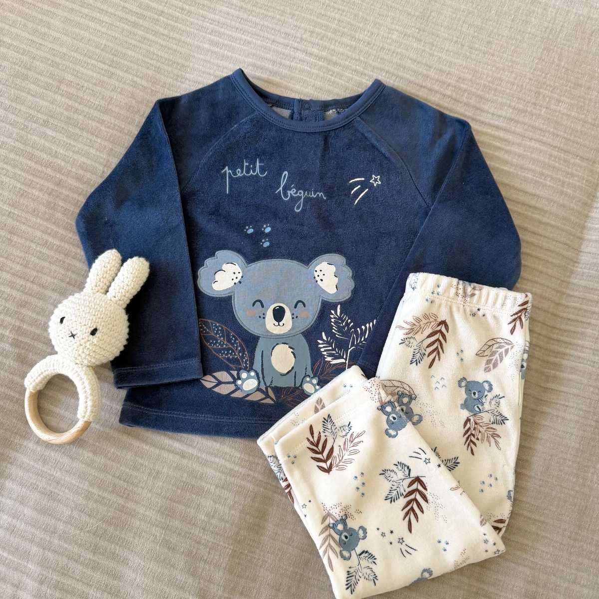 Pyjama enfant 2 pièces en velours Mathéo bleu, PETIT BEGUIN