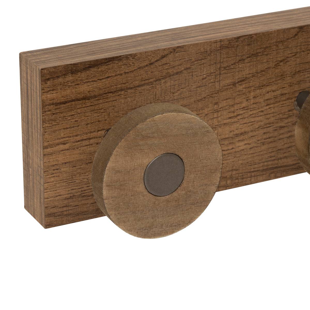 Patère murale 4 crochets en bois design industriel COME marron, 5FIVE SIMPLY SMART