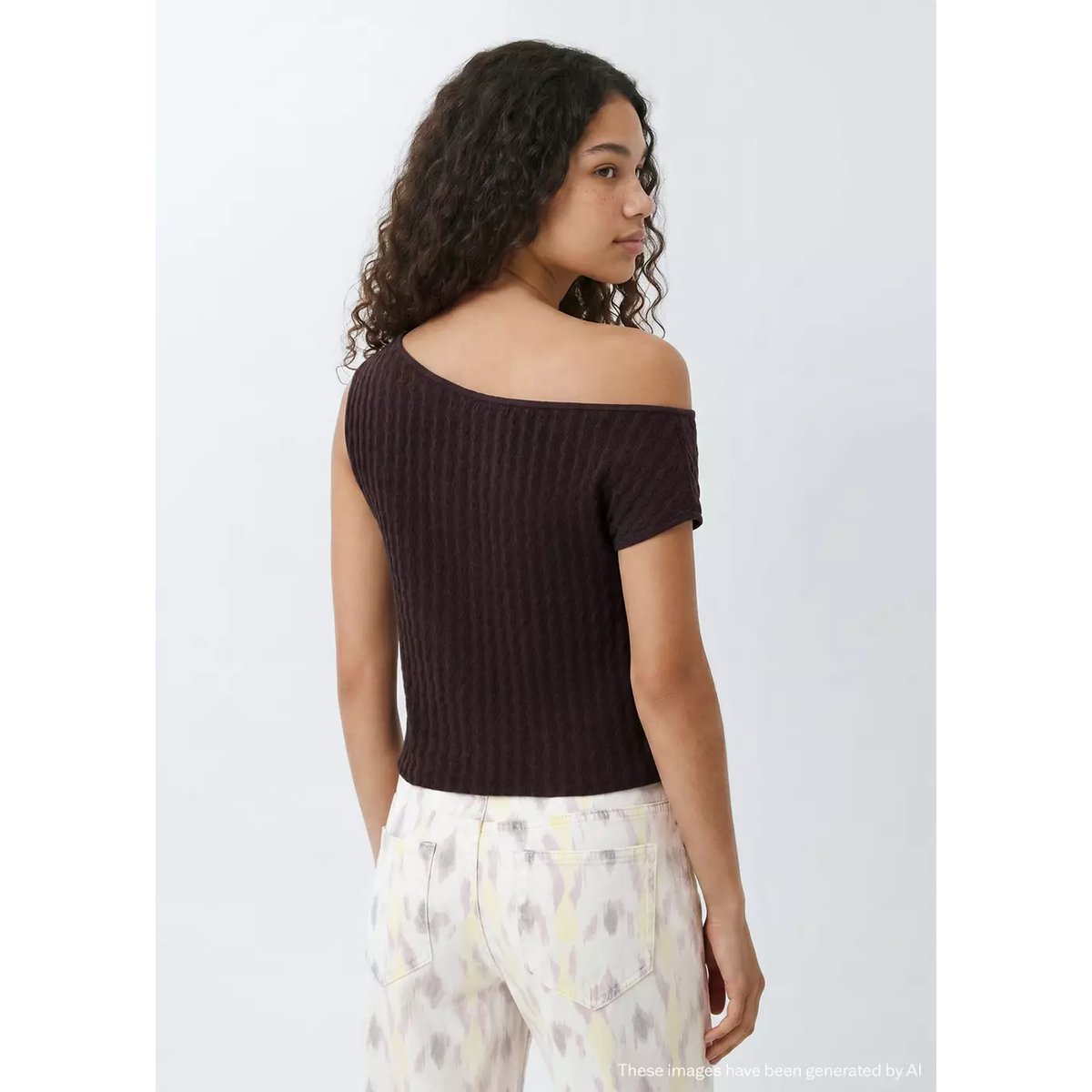 Haut en maille col bateau violet, MANGO TEEN