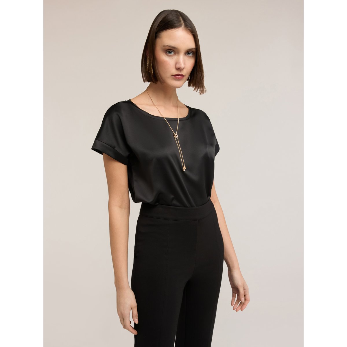 T-shirt bimatière noir, MOTIVI