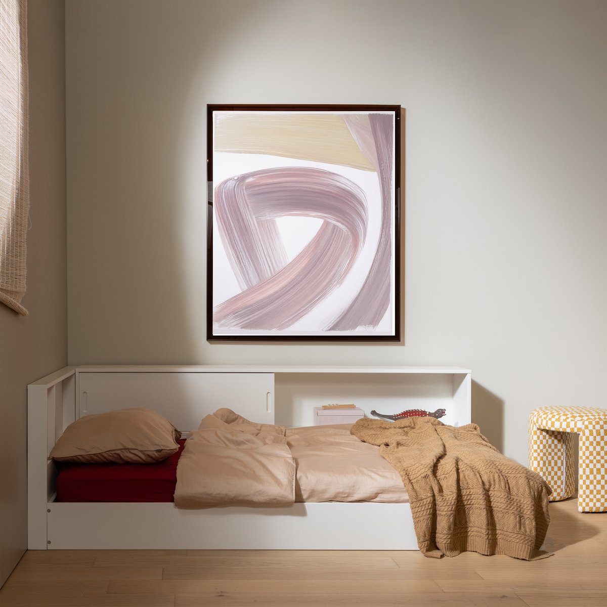 Lit banquette d'angle droite avec rangement CARTER blanc, WOOOD