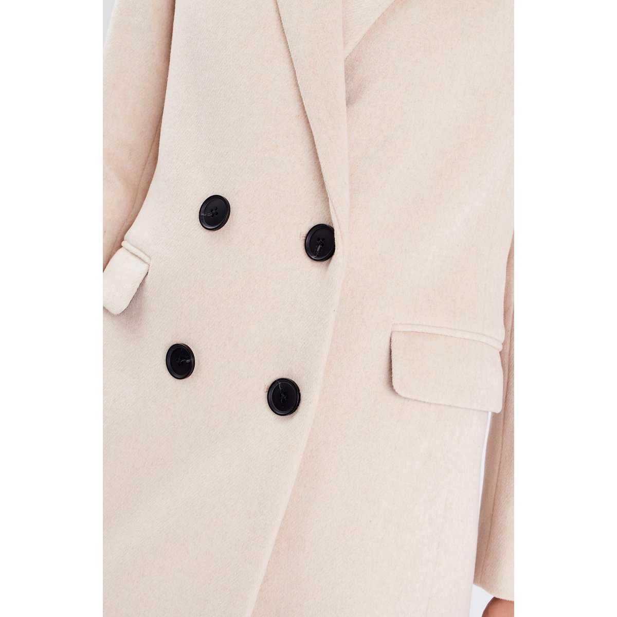 Manteau droit boutonné beige, CACHE CACHE