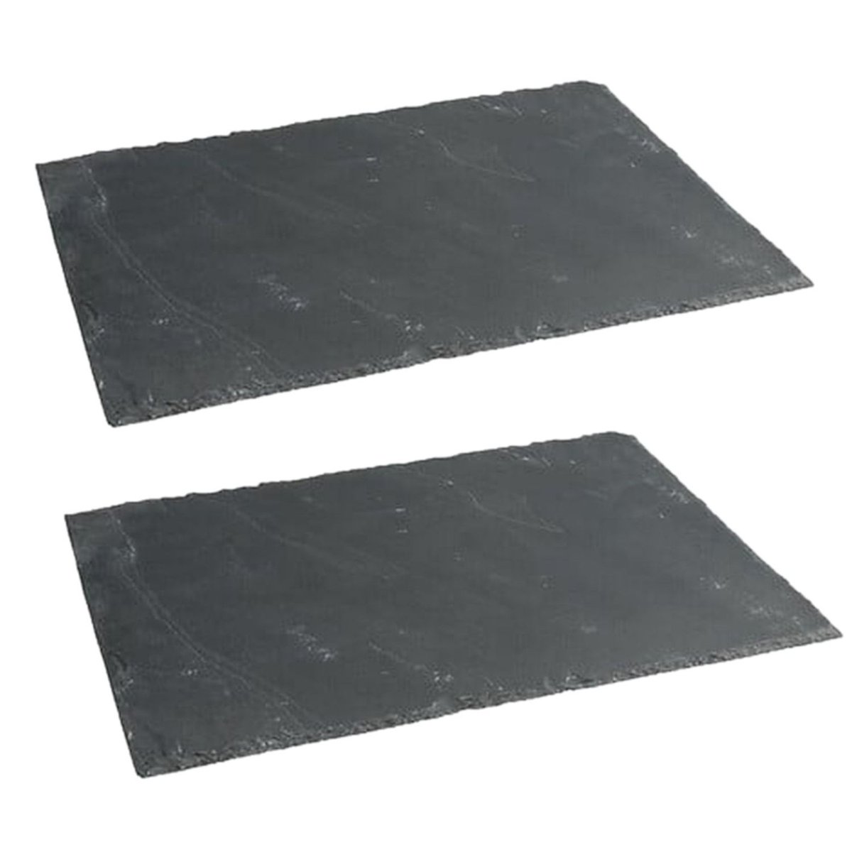 Lot de 2 assiettes de présentation en ardoise gris foncé, TOILINUX
