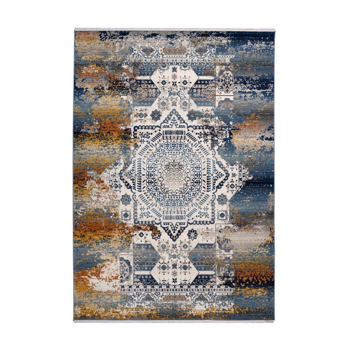 Tapis rectangulaire tissé, ANOUK multicolore / bleu, ARTE ESPINA