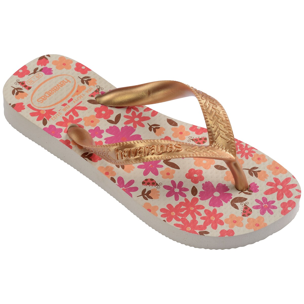 Teenslippers HAV KIDS FLORES beige/goudkleur, HAVAIANAS
