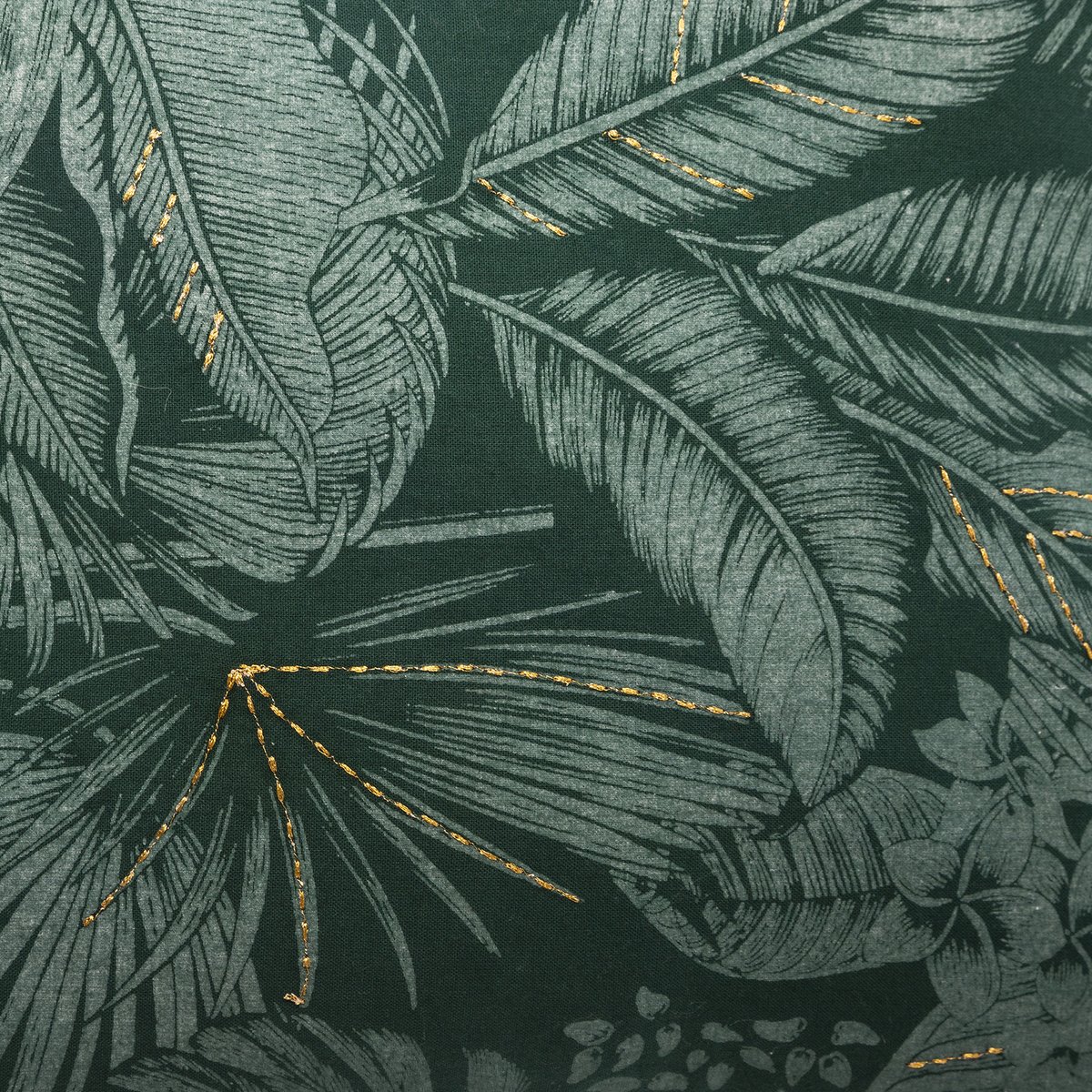 Housse de coussin à franges imprimé tropical vert, ATMOSPHERA