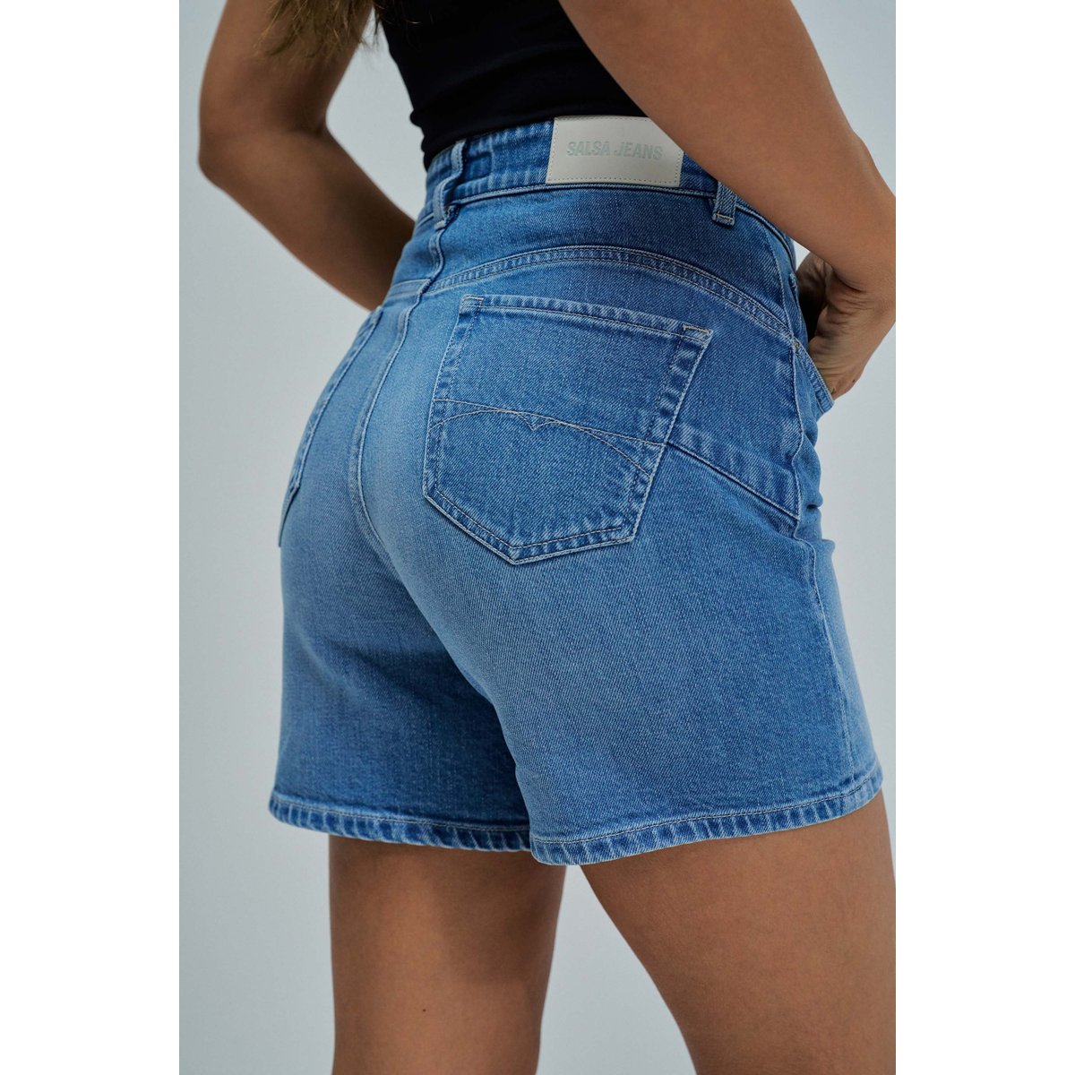 SHORTS FAITH PUSH IN bleu turquoise, SALSA JEANS