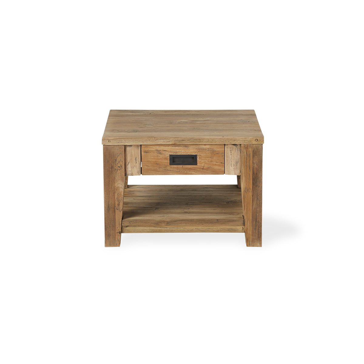 Table basse en bois de teck recyclé 60 cm CARGO naturel, BERAH GETAH