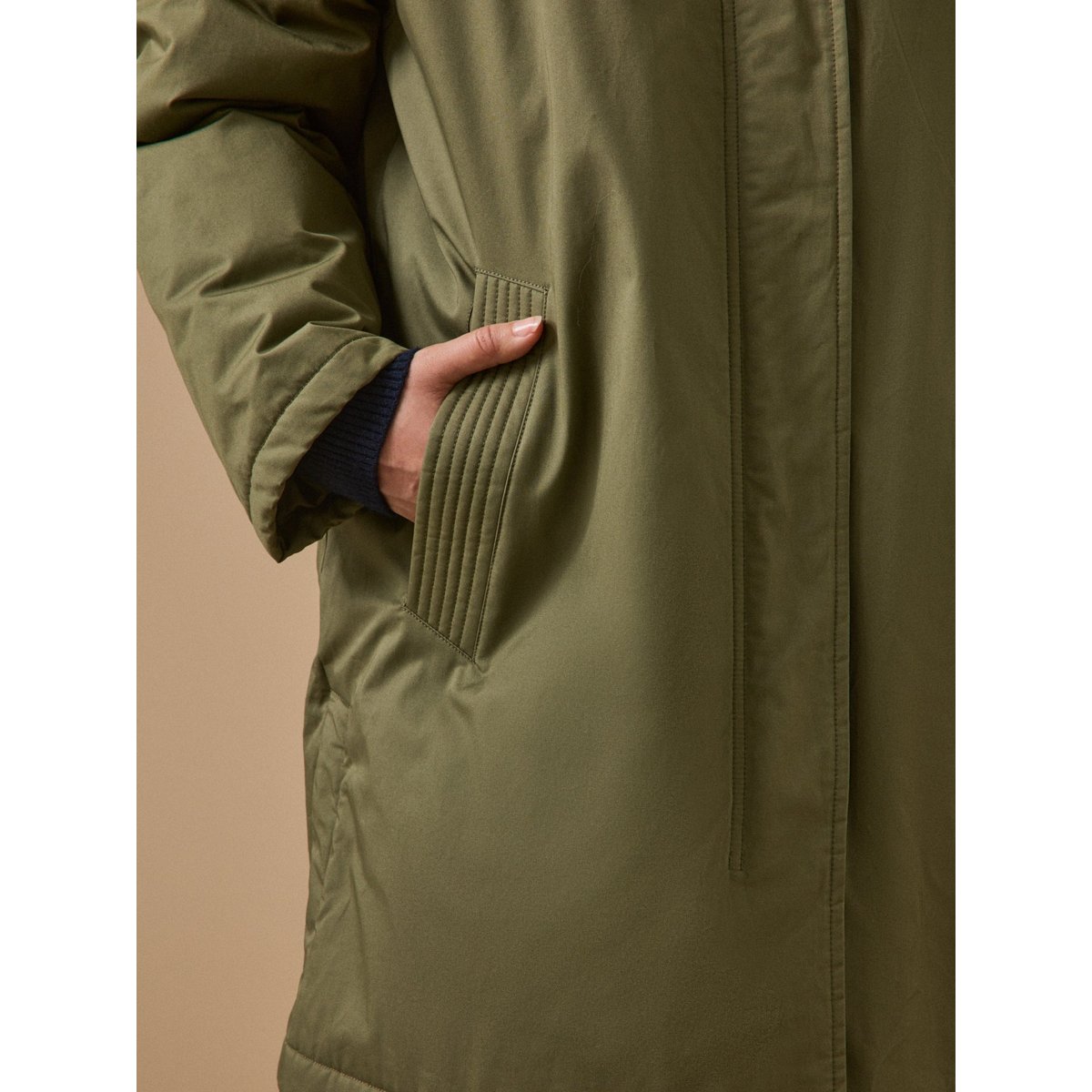 Parka mi-longue doublée imitation fourrure vert olive, CYRILLUS