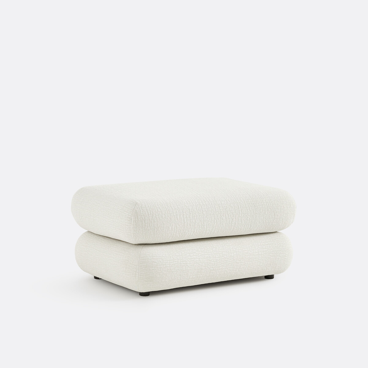 Pouf modulable, tissu relief, HOOVER ecru, LA REDOUTE INTERIEURS