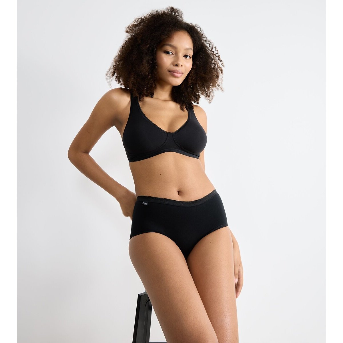 Cuecas médias Sloggi Basic (lote 3+1 grátis) preto , SLOGGI