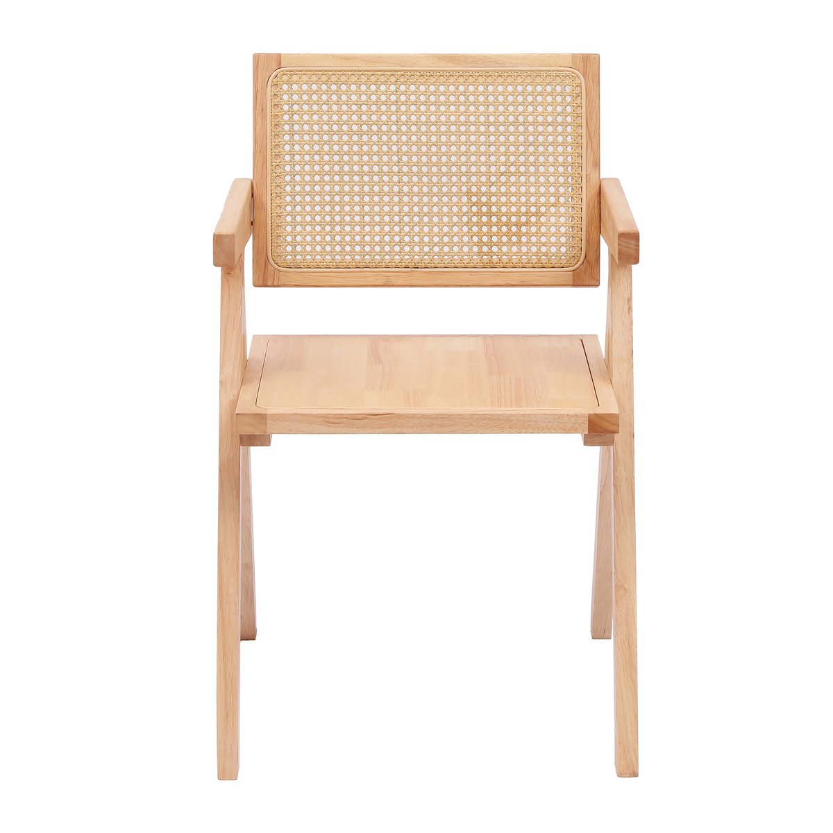 Fauteuil de table, bois et cannage, MADEIRA bois naturel, NORDLYS