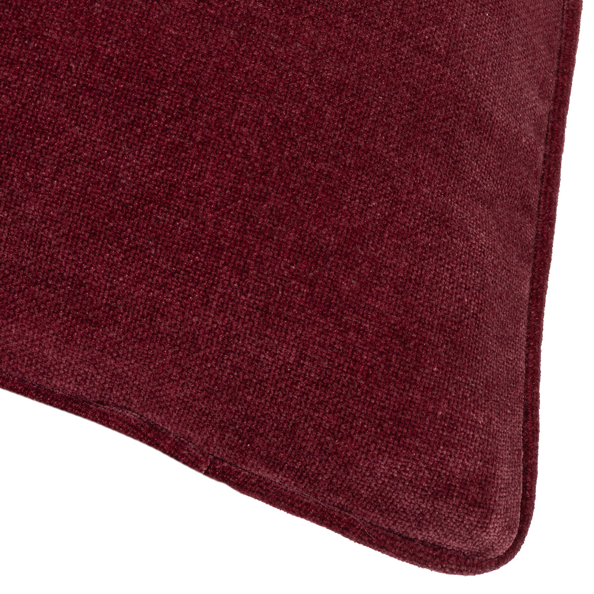 Heavy Chenille Piped Cushion beetroot, YARD
