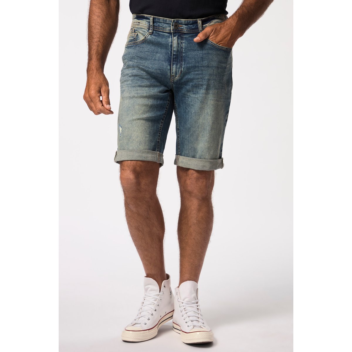 Bermuda en jean ventre confort bleu clair, JP1880