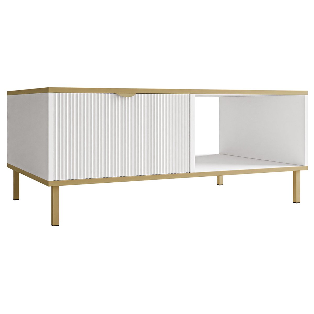 Table basse - HOPE blanc / doré, BEST MOBILIER