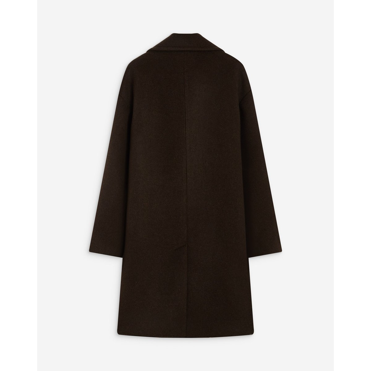 Manteau long croisé en laine mélangée grege Alois chocolat, GRACE & MILA