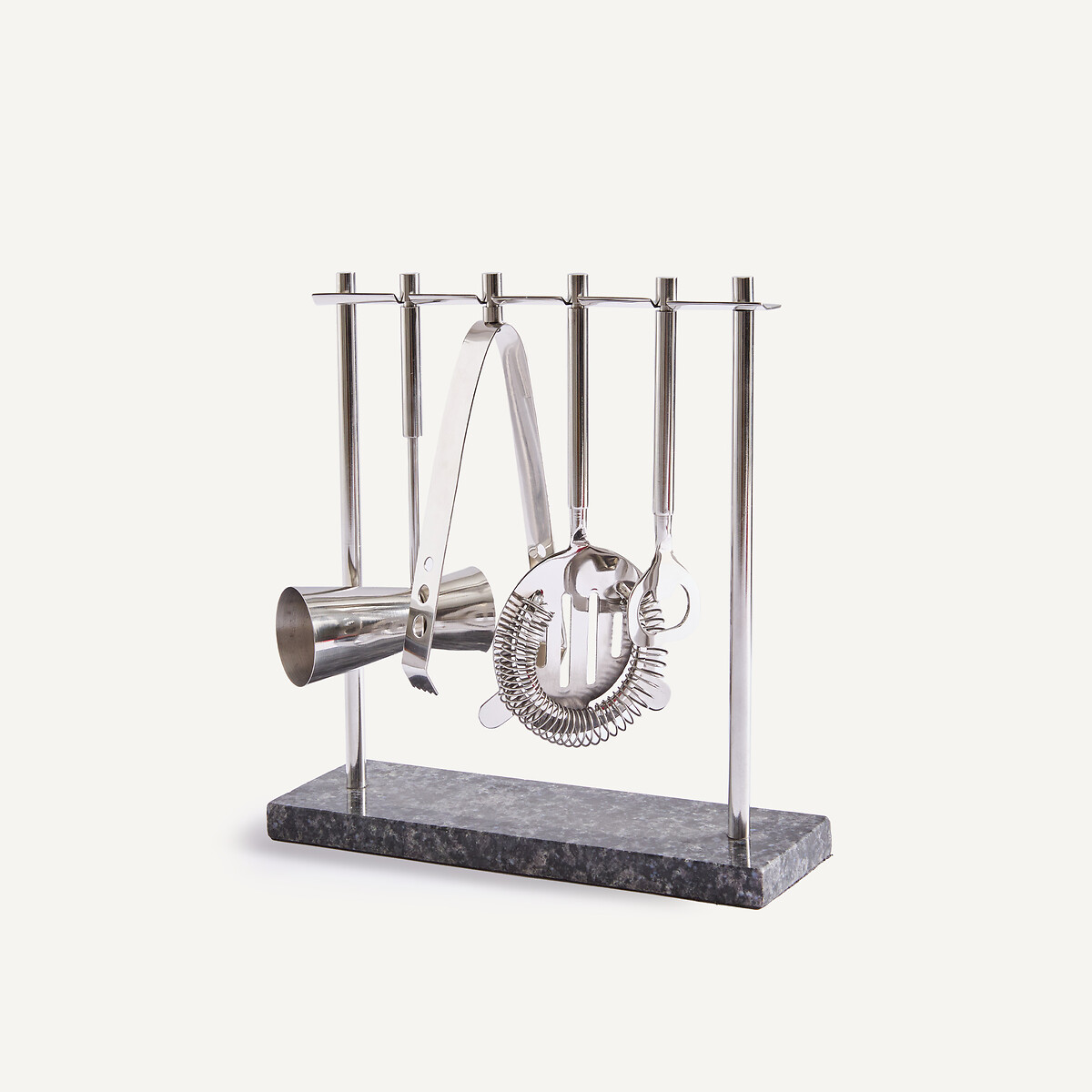 Set à cocktail en inox sur support, REGENT chrome/noir, AM.PM