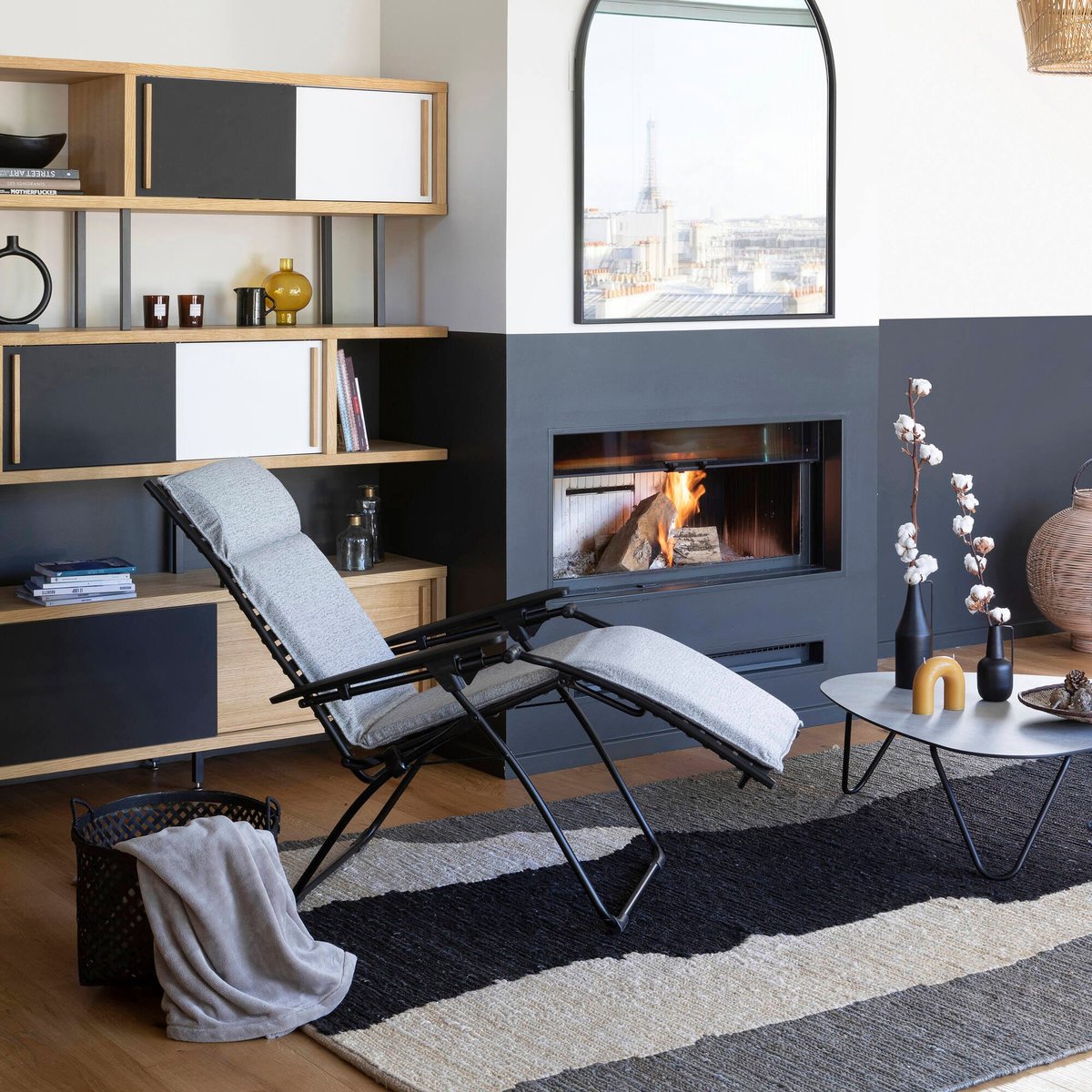 Fauteuil relax matelassé 0 gravité - BAYANNE gris tundra grey, LAFUMA MOBILIER