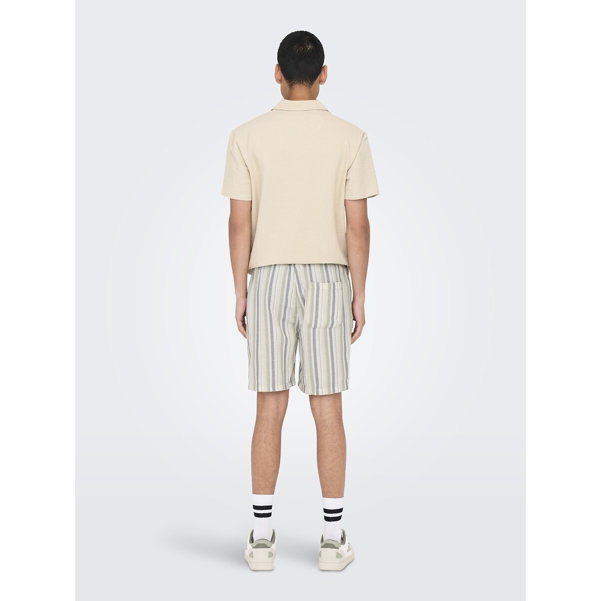 Pantaloncini in maglia con coulisse verde, ONLY & SONS