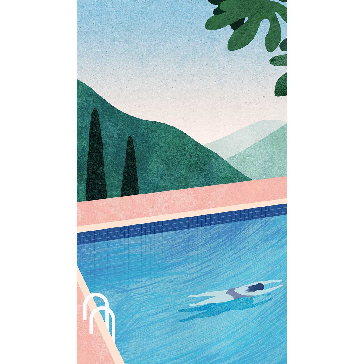Papier peint longueur en piscine intissé, HEXOA
