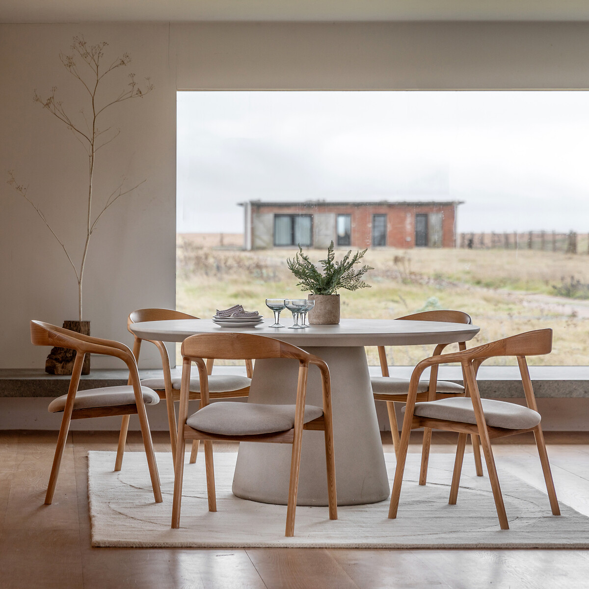 Pellan Round Concrete Dining Table (Seats 4) cement, SO'HOME