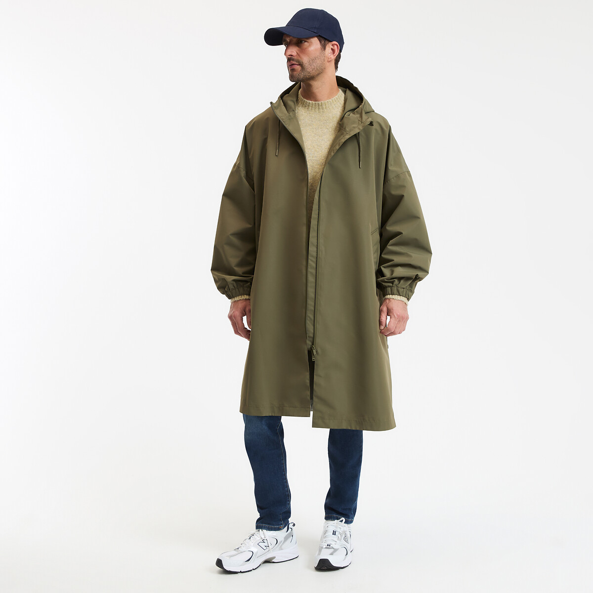 Coupe-vent long oversize vert kaki, LA REDOUTE COLLECTIONS