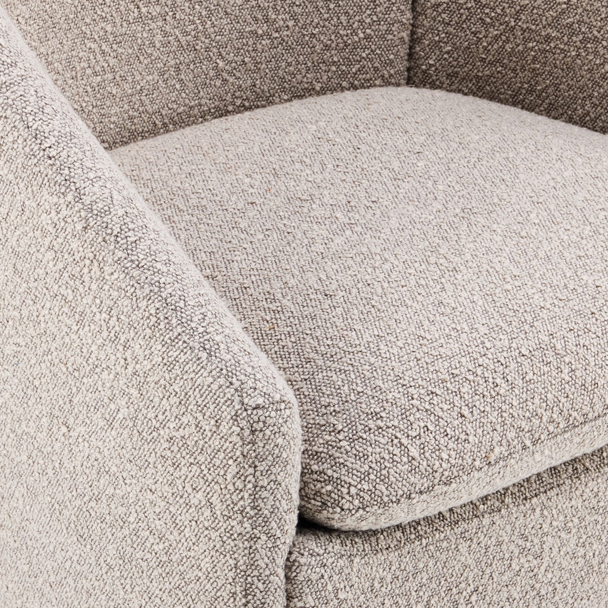 fauteuil arrondi en tissu bouclé - AMI taupe, HOMIFAB