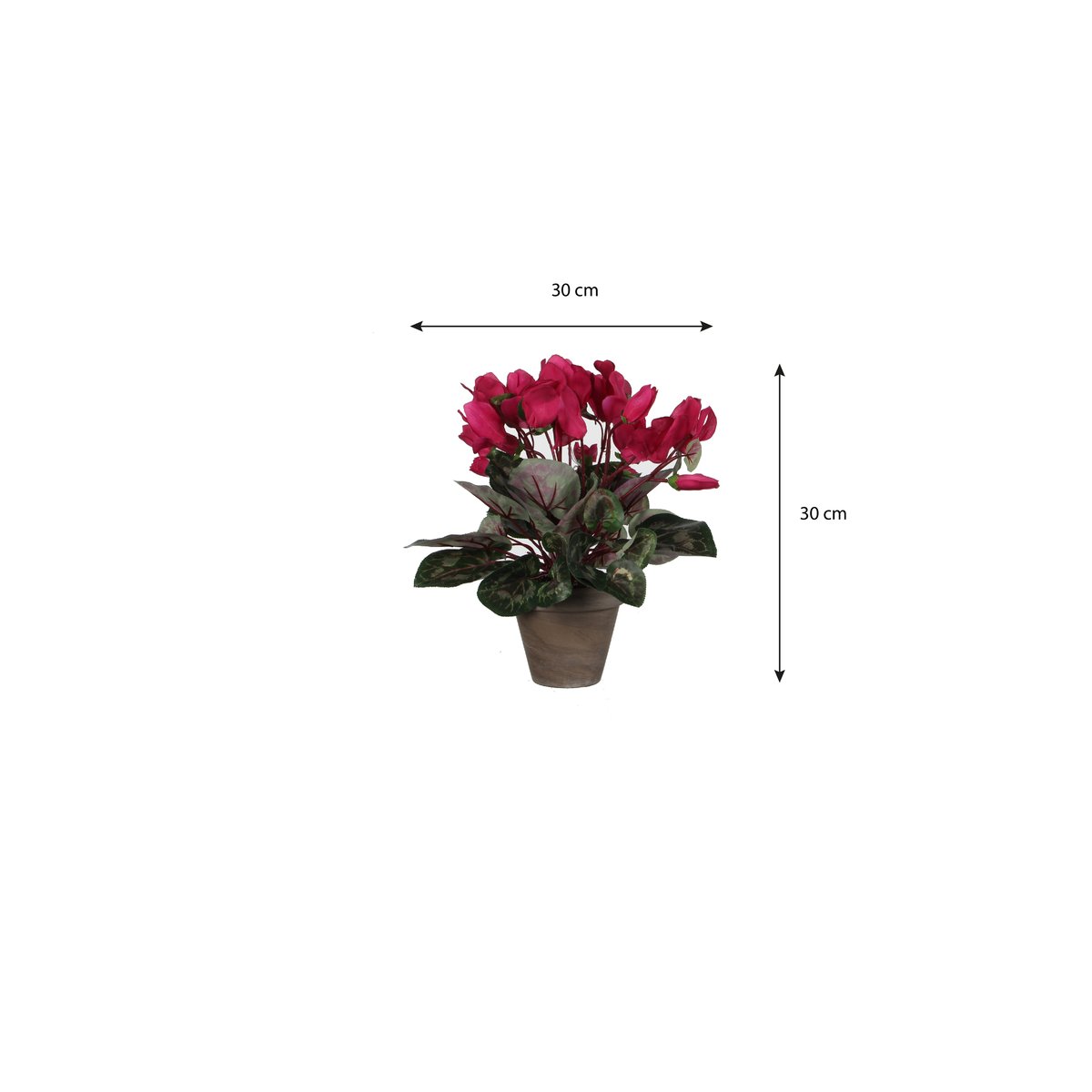 Plante artificielle CYCLAMEN rose foncé, MICA DECORATIONS