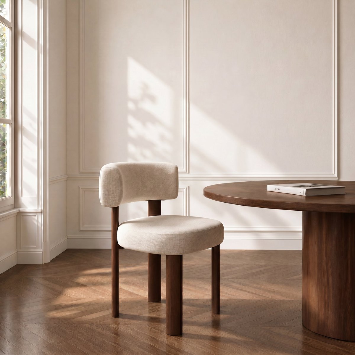 Lot de 2 chaises en velours chenillé RICH crème, SIA HOME