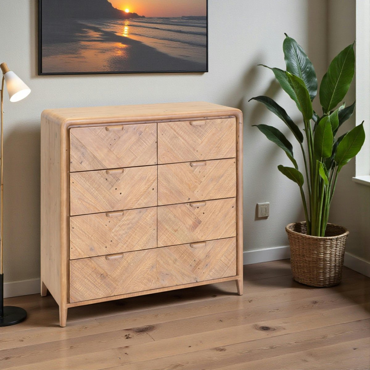 Commode 7 tiroirs en bois recyclé KEARNEY bois naturel, PIER IMPORT