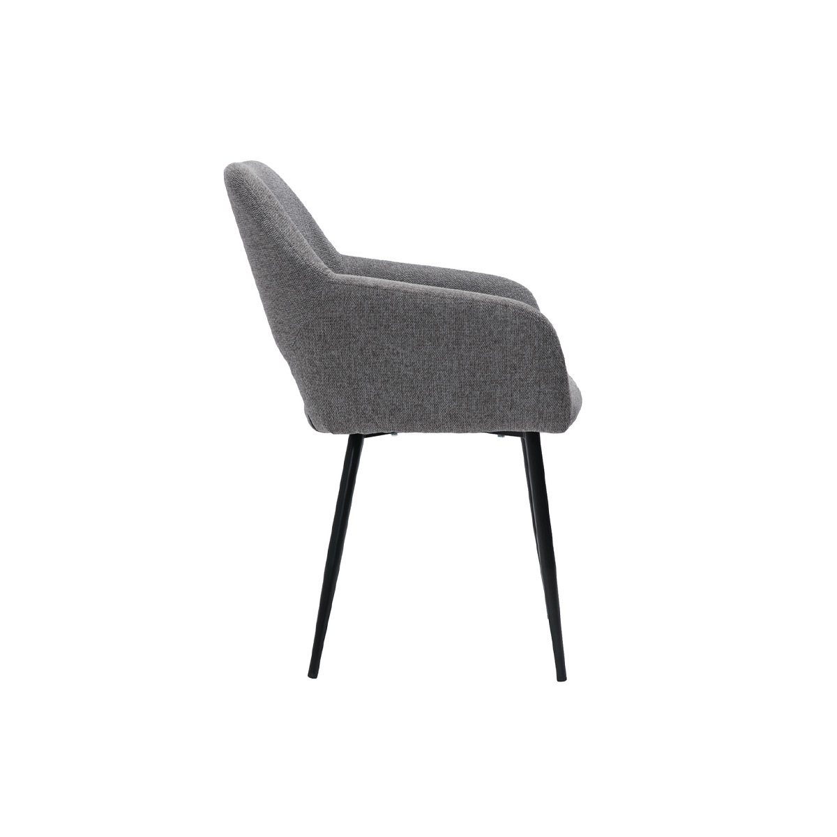 Chaises design pieds métal noir (lot de 2) LAURETTE gris, MILIBOO
