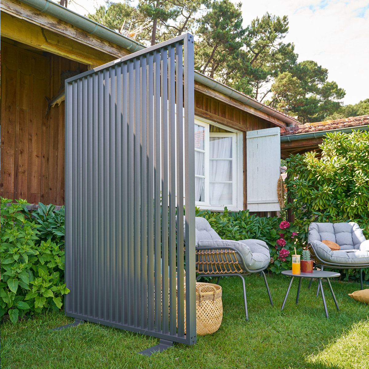 Brise-vue d'extérieur ZUPTA gris graphite, HESPERIDE