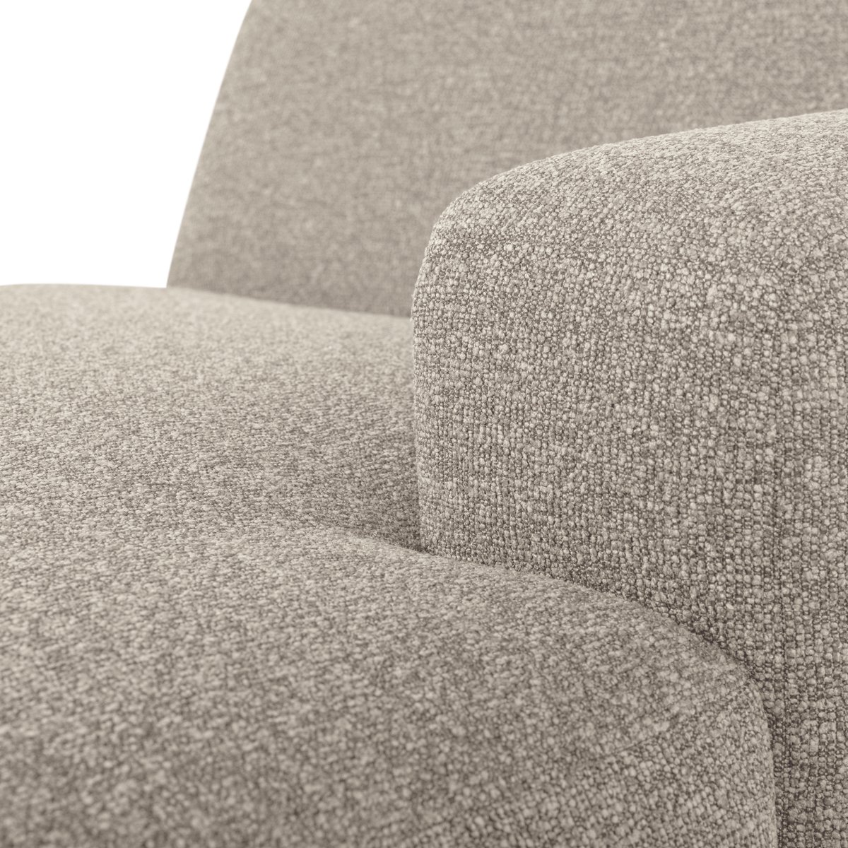 Élément chaise longue droit en bouclé MOJO BASE beige, WOOOD