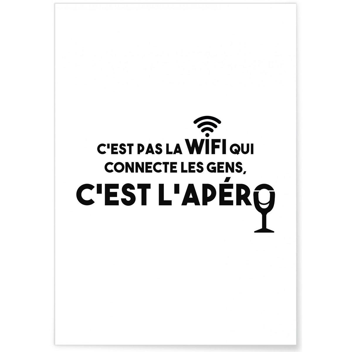 Affiche Apéro Connexion blanc, L'AFFICHERIE
