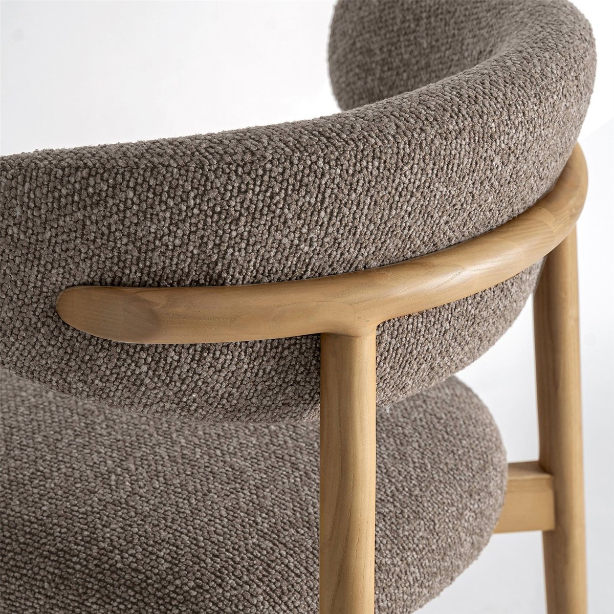 Tabouret de bar collection S.ERLEC taupe et bois clair, RECOLLECTION