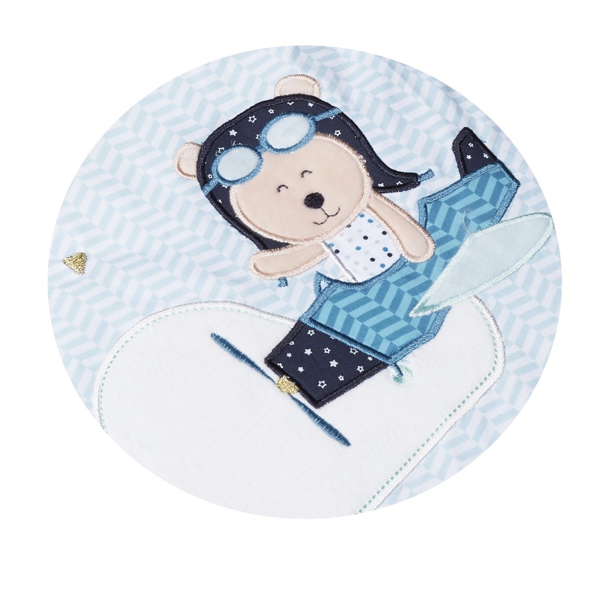 Gigoteuse bébé ouatinee en coton blanc/bleu, SAUTHON