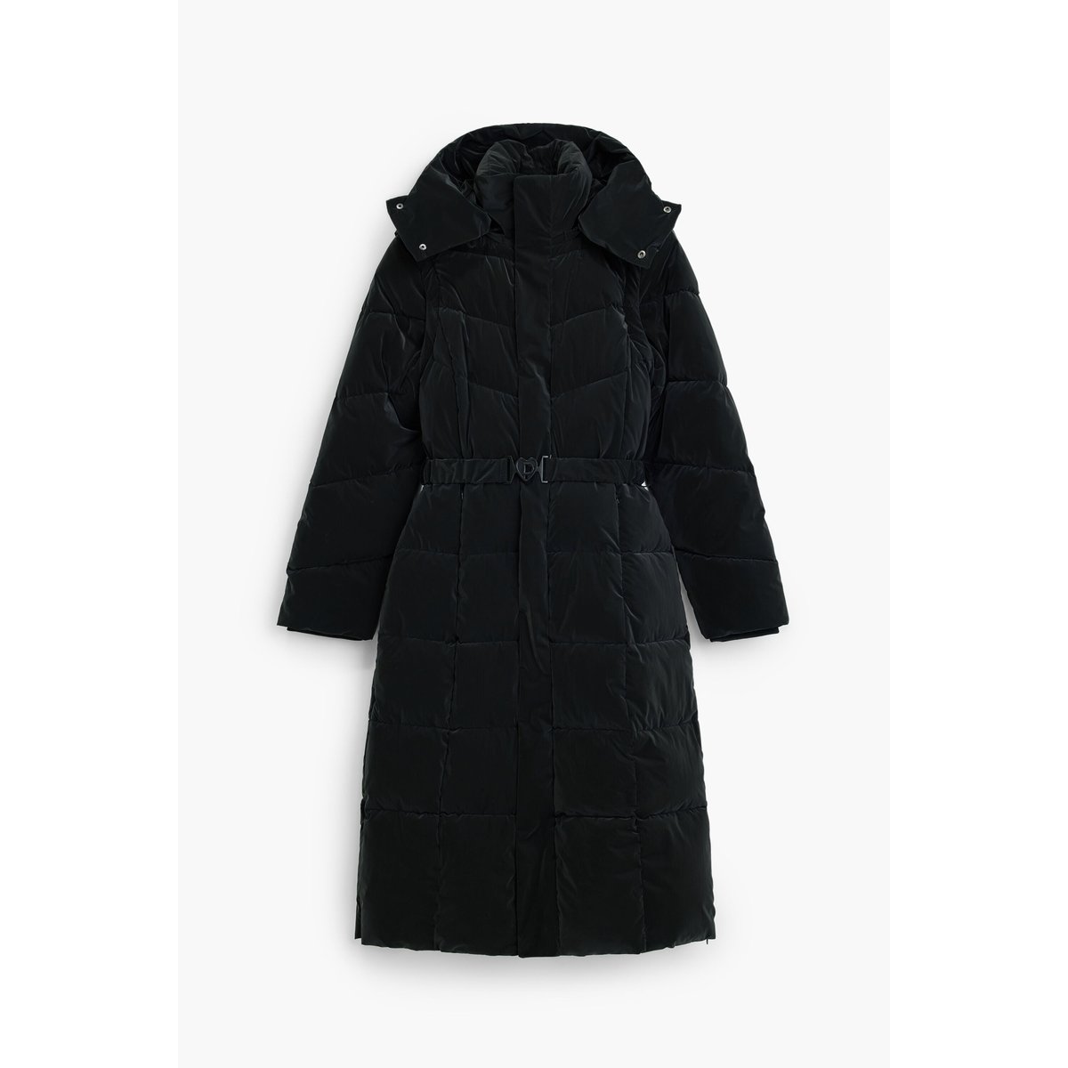 Manteau long matelassé noir, DESIGUAL