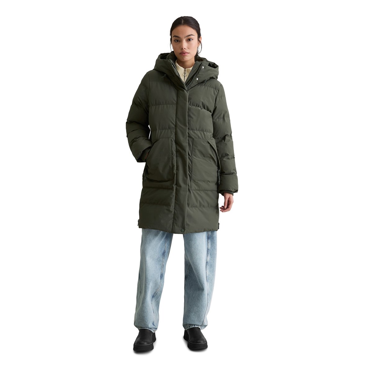Manteau bouffant regular avec surface hydrofuge noir, MARC O’POLO DENIM