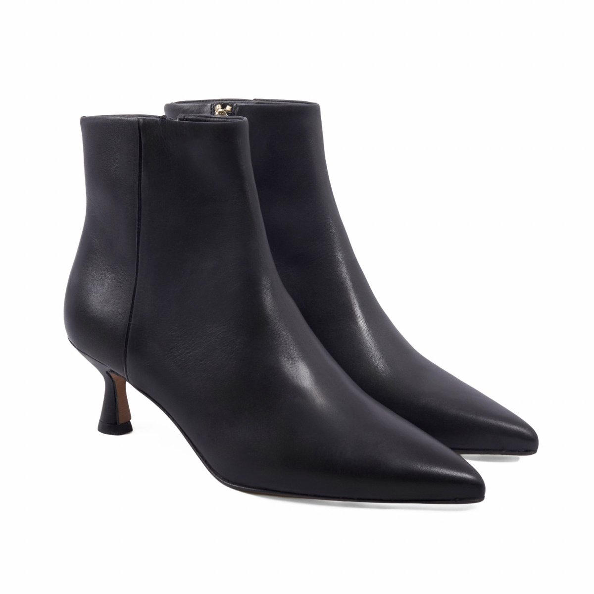 Bottines pointues Isaure cuir noir, JULES & JENN