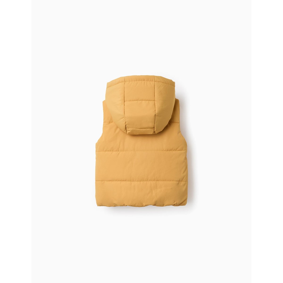 Doudoune sans manches à capuche avec fermeture éclair jaune, ZIPPY