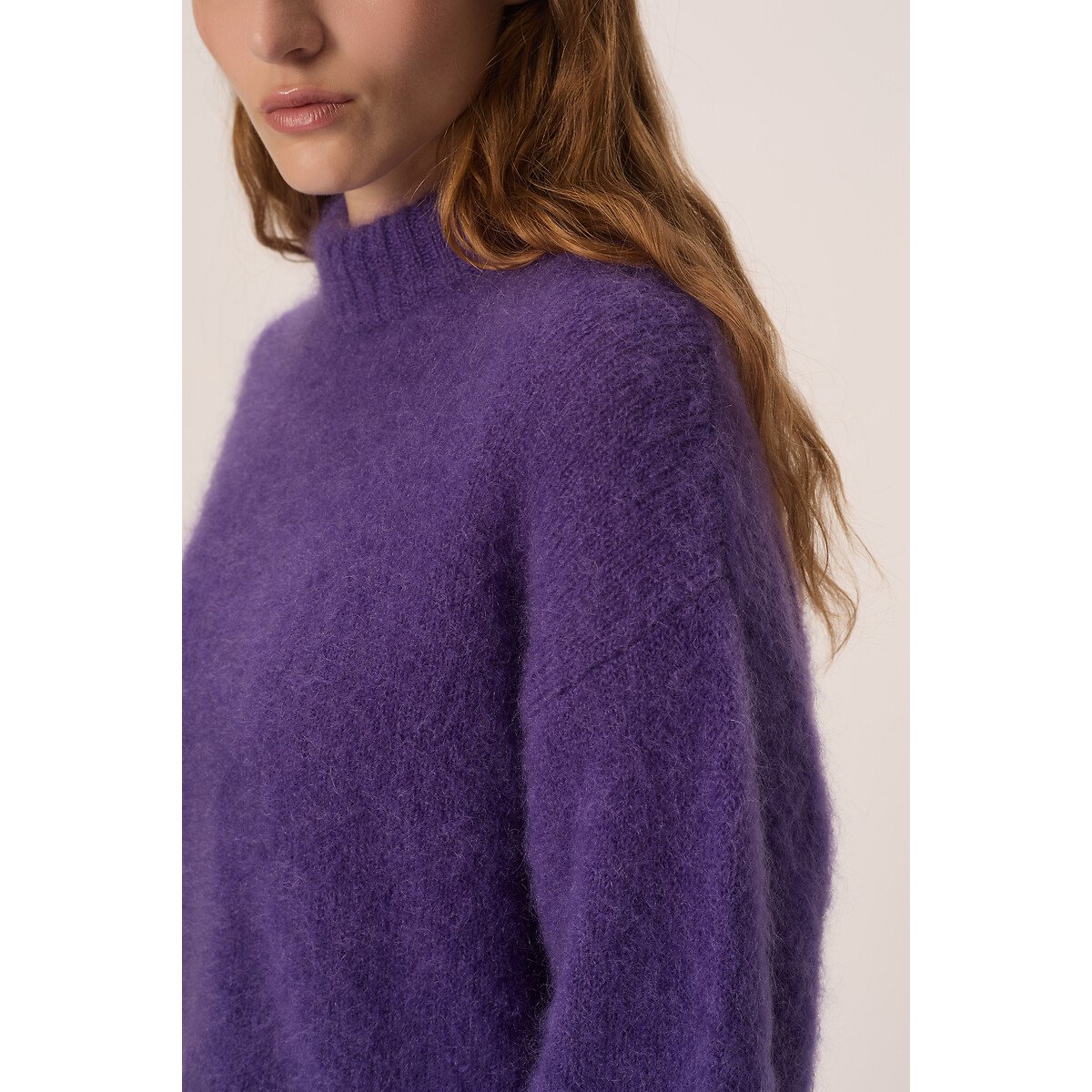 Pullover mit Stehkragen aus Mohair-Mischgewebe, ALEX violett, DES PETITS HAUTS
