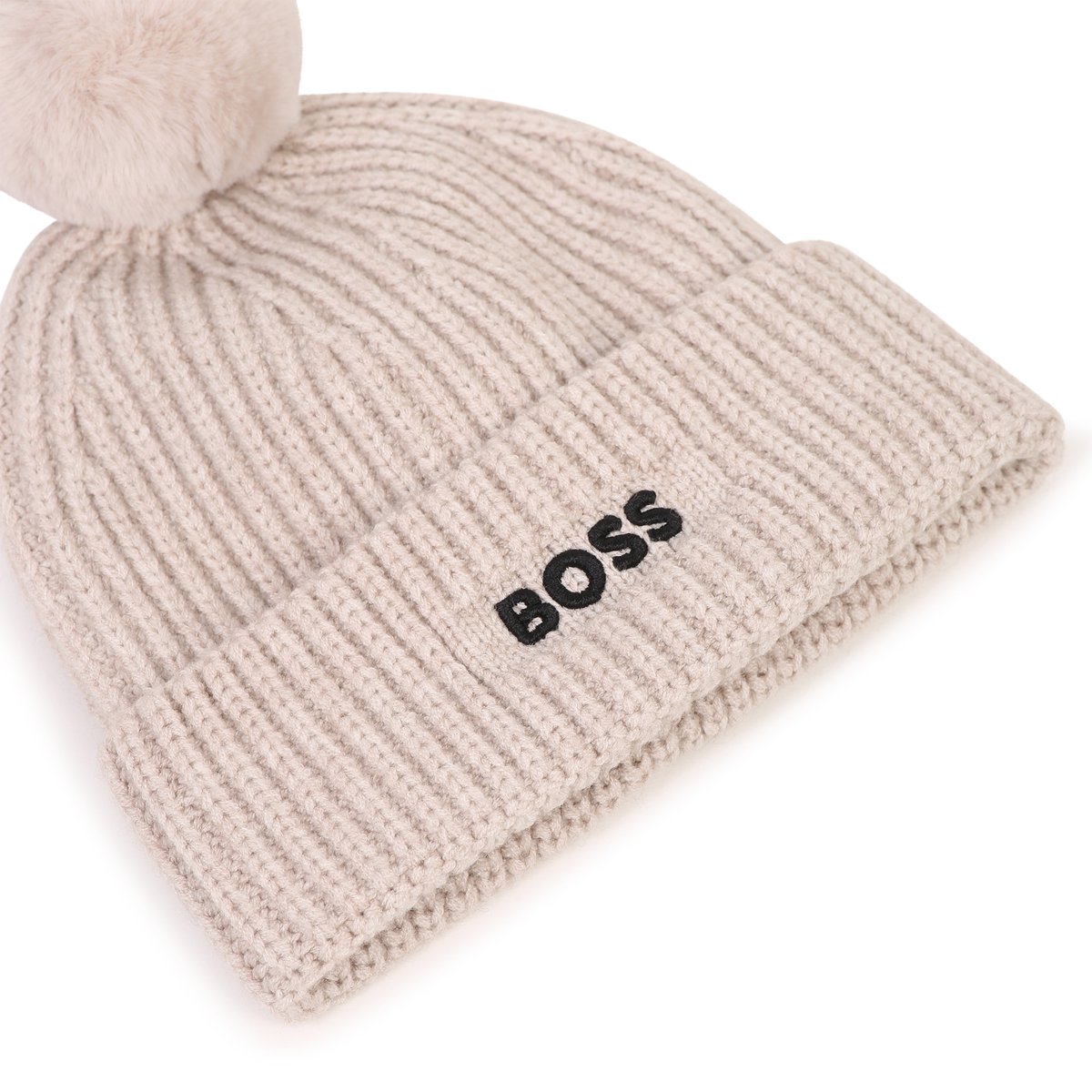 Bonnet en tricot ecru chine, BOSS KIDSWEAR