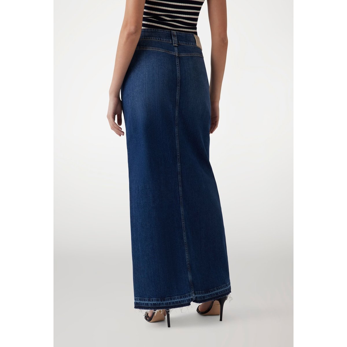 Jupe Midi En Jean Poches bleu, GUESS
