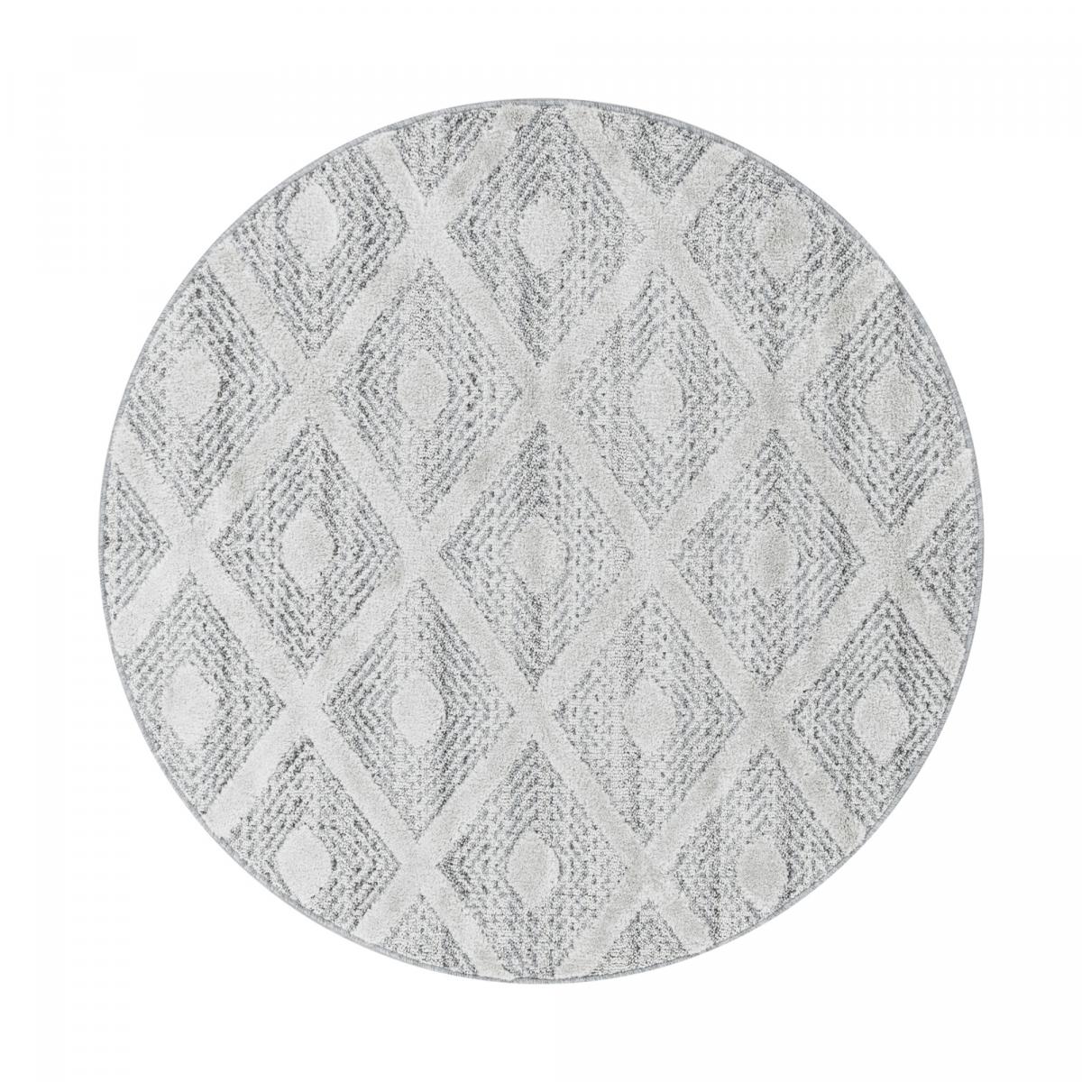 Tapis salon et chambre tissé motif scandinave PISTIOUM gris, blanc, UN AMOUR DE TAPIS